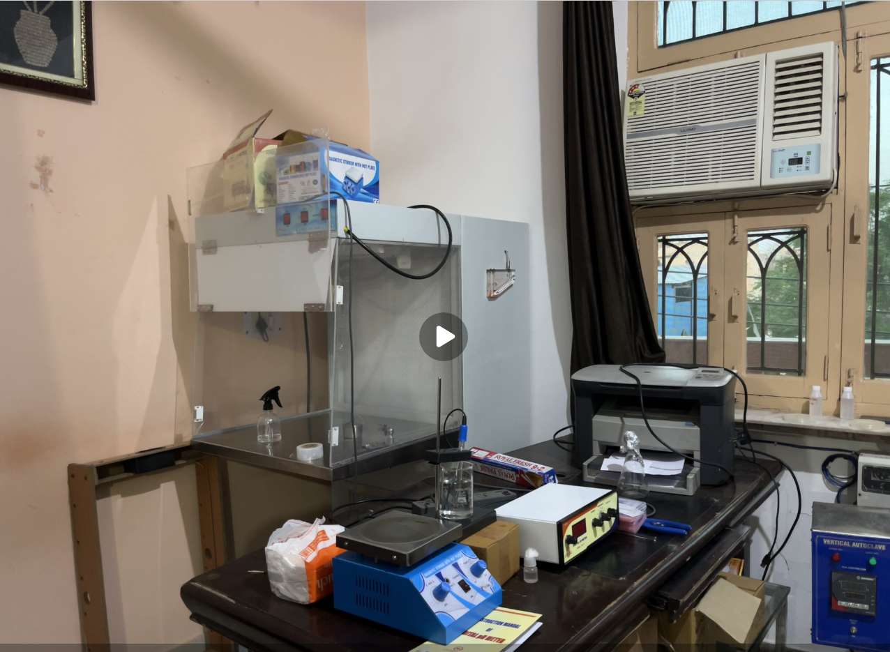 Poem Techno R&D laboratory — laminar flow hood and precision instruments for deep mushroom cultivation science research, Gurgaon
