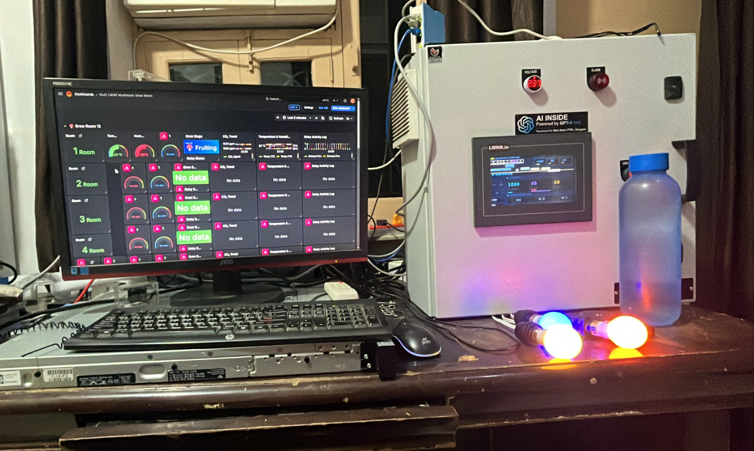 Scale-up testing — higher load and multi-room stress testing of smart farm automation controller by Poem Techno engineering team
